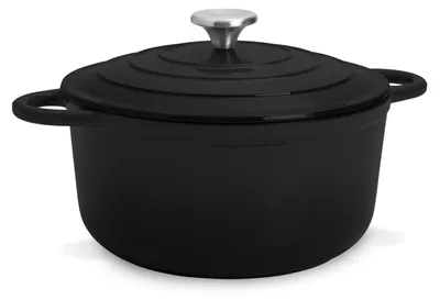 Image de Toci Chaudron en Fonte, Four Néerlandais, Dutch Oven de 4L en Fonte Emaillée avec Couvercle, Casserole Fonte, BBQ, Marmite Norvégienne en Fonte, Cocotte, Marmite à Induction, Lavable Lave-vaisselle