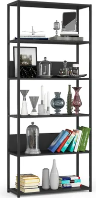 Produktbild von Bücherregal AKORD Metallregal mit Ebenen Schwarz B80 x H192 x T32 cm
