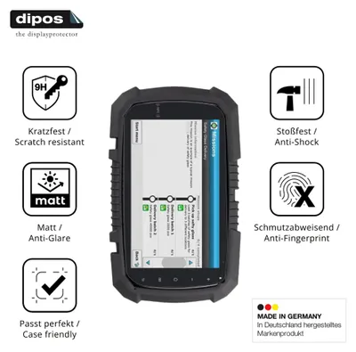 Produktbild von 2x Schutzfolie für Topicon MDT765 matt - Anti-Shock 9H Folie dipos Glass Kunststoffglas