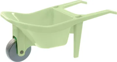 Image de Brouette en plastique vert pastel pour le jardin, 80 l