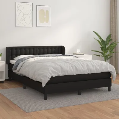 Productafbeelding van vidaXL Boxspringbed met matras, zwart, 140x190 cm, kunstleer