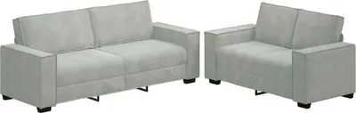 Zdjęcie produktu dla vidaXL 2-częściowa sofa z poduszkami jasnoszary aksamit