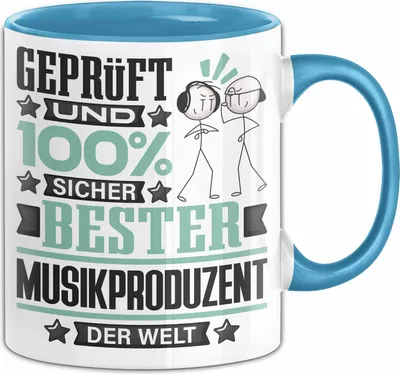 Produktbild von Musikproduzent Geschenk Lustiger Spruch für Musikproduzent Geschenkidee Bester Musikproduzent Der Welt (Blau)
