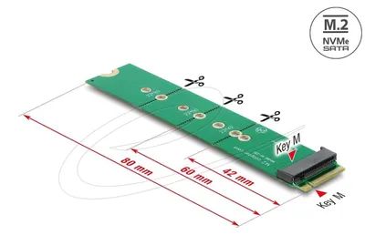 Zdjęcie produktu dla Adapter Delock: wtyk M.2 Key M do gniazda M.2 Key M