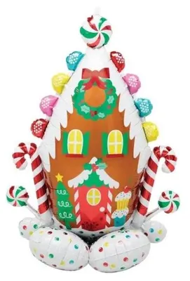 Image de Balon foliowy AirLoonz domek z piernika 81x129cm - Amscan