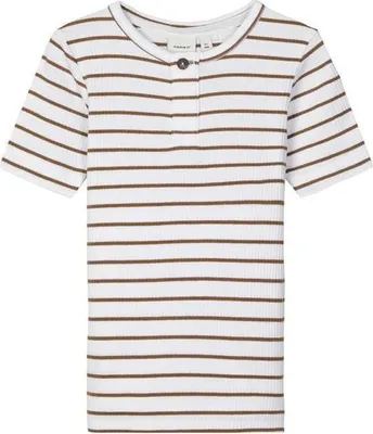 Produktbild von Name it Gestreiftes Slim Fit T-Shirt für Jungen weiß 98