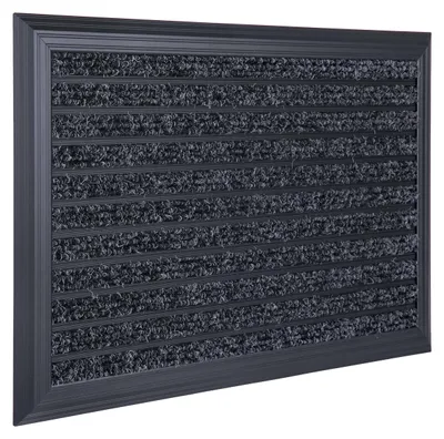 Zdjęcie produktu dla Wycieraczka Relaxdays, 80 x 50 cm, aluminiowa, odporna na warunki atmosferyczne, antypoślizgowa, do użytku wewnątrz i na zewnątrz, zatrzymująca brud, czarna