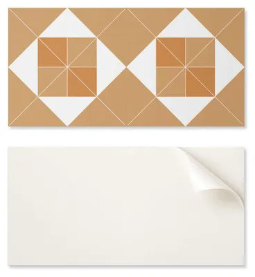 Produktbild von Set Vinylfliesen mit geometrischem Schlafzimmermuster in verschiedenen Farbtönen, 10 x 40 x 20 cm