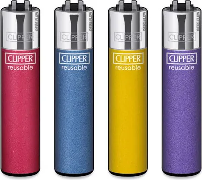 Produktbild von Clipper Reibradfeuerzeuge METALLIC #5, 4 Stück