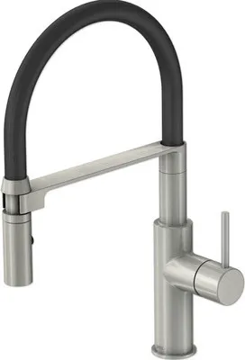 Produktbild von Lenz NALU Küchenarmatur Nickel- Flexible Pendelbrause, 2 Strahlarten, EasyFix, wassersparend, 46070422