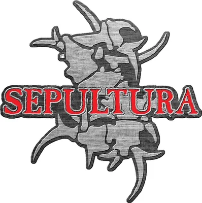 Image de Sepultura - Badge tribal, métal, logo RO14890 (taille unique) (Gris/Rouge)