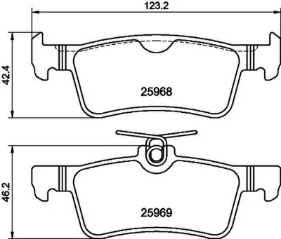 Produktbild von HELLA Bremsbeläge Satz Hinten Bremsklötze passend für PEUGEOT 308 SW II 8DB 355 021-701