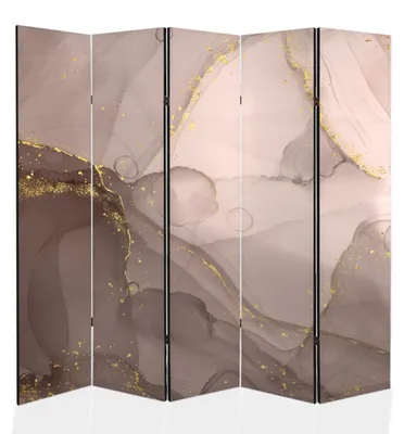 Produktbild von framed concept - Paravent Raumteiler Holz 225x172 cm, 5-teilig beidseitig, Sichtschutzwand