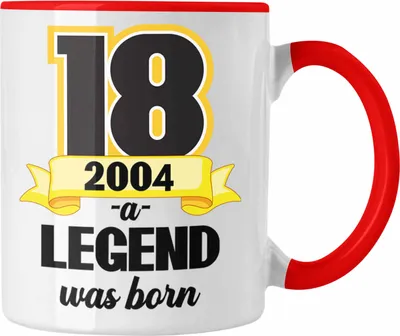 Produktbild von Trendation - 18. Geburtstag Tasse Geschenk Mädchen Jungen Geschenkidee Lustig Spruch 18 Geschenke Geschenkideen zum 18 Bday 18er (Rot)
