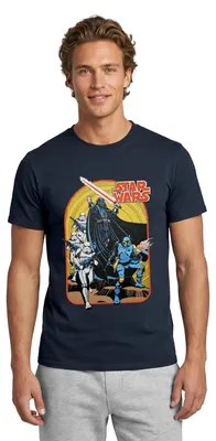 Produktbild von Star Wars Retro Darth Vader Und Stormtrooper Männer T-Shirt, M, Navy
