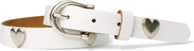 Produktbild von FRONHOFER süßer Kindergürtel mit Herznieten, echt Leder, 2,5 cm, silber