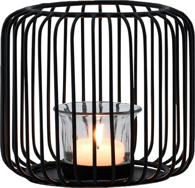 Immagine prodotto di Lanterna decorativa scandinava portacandele Portacandele Cibolo Nero Grande