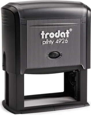Produktbild von Trodat PRINTY 4926, max. 10zeilig, 75X38 mm, Gehäuse schwarz, individuelle Stempelplatte mit Ihrem Wunschtext, Stempelkissen schwarz