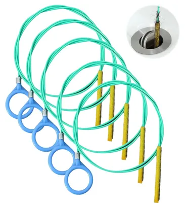 5 flexible Abflussreiniger 76 cm für Spüle & Dusche