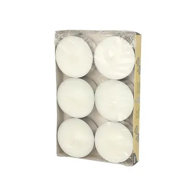 Produktbild von Papstar Maxi Lichter Ø 59 mm 24 mm weiß, 12 x 6 Stück