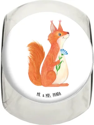 Produktbild von Mr. & Mrs. Panda Kaffeedose Eichhörnchen Blume XL 2000ml - Weiß - Geschenk, Bonbonglas, Lachen, Motivation Sprüche, Bonboniere, Vorratsglas, Vorratsbehälter, gewürzglas