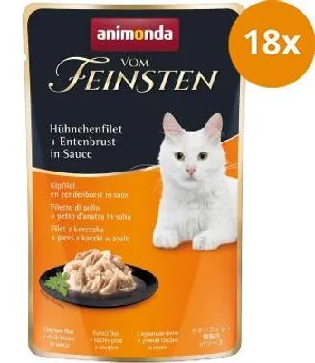 Produktbild von animonda Vom Feinsten MIT HÜHNCHENFILET + ENTENBRUST IN SAUCE, Adult, Huhn, Ente, 50 g, Getreidefrei