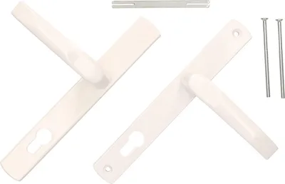 Produktbild von KOTARBAU® Drückerpaar 92mm mit Langem Schild Weiß für Profilzylinder Modern Universal ZnAl