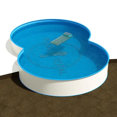 Produktbild von Achtform Pool 3,20 x 5,25 x 1,20 m, Folie 0,8 mm blau + Funktions-Handlauf
