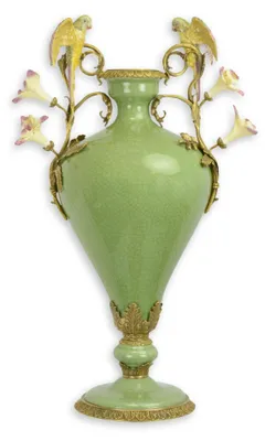 Produktbild von Vase Porzellan mit Bronze Verzierungen Replikat Retro Design Dekoration