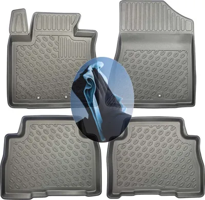 Produktbild von Z509225 TPE-Gummifußmatten kompatibel mit  Kia Sorento  2 XM Facelift Steilheck Geländewagen SUV 5-türer 2012-2014 7Sitze (1. + 2. Sitzreihe)