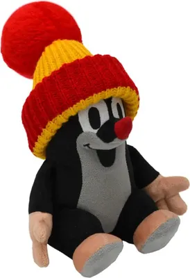 Produktbild von Der kleine Maulwurf, sitzend, 20cm, mit rot-gelber Mütze
