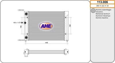 Produktbild von AHE 113.006 Kühler Wasserkühler Motorkühler für PIAGGIO Quargo Pritsche/Fahrgestell