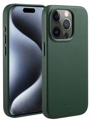 Obrázek produktu pro Kožený zadní kryt Accezz MagSafe pro iPhone 15 Pro – cedrově zelený