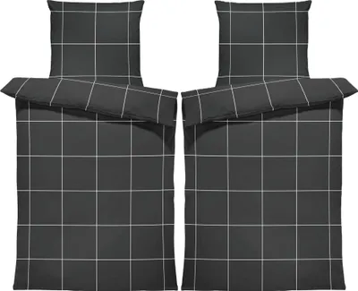 Produktbild von 4 teilig Bettwäsche 135x200 cm Karomuster kariert Biber Winter Flanell Baumwolle