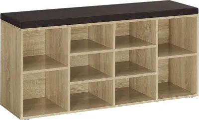 Produktbild von Schuhbank mit Bank und braunem Sitzkissen WESO SONOMA 104x30x48 cm