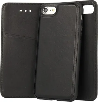 Image de Vennus Twin 2in1 livre en cuir étui de protection Flip Case fonction stand couverture étui de téléphone coque Etui noir pour Samsung Galaxy J6 2018 (J600F)