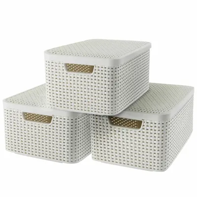 Produktbild von CURVER_3-er Set STYLE Box M mit Deckel creme_240654