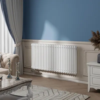 Produktbild von AICA Traditioneller Horizontal Heizkörper 600×1190mm 2 Säulen 1322W Gusseisen-Stil für Wohnräume Weiß