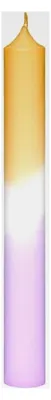 Produktbild von Stabkerzen Dip-Dye 180mm x Ø 22mm handgetaucht - Farbdesign Kerzen, Brenndauer 8h, hochgereinigt, rußarm, geruchsneutral, rückstandsfrei, Farbkombination: Mandarine-Violett, Packung mit: 8 Stück