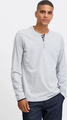 Produktbild von Blend He BHTee Herren Longsleeve Langarmshirt Shirt Basic Baumwollmischung Knopfleiste V-Ausschnitt regular fit