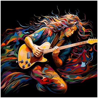 Produktbild von Wallario Memoboard Magnettafel aus Glas, Größe 50 x 50 cm, Motiv Farbiges Gitarrenspiel
