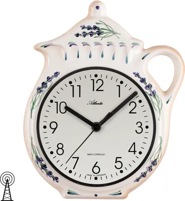 Produktbild von Atlanta 6025 Küchenuhr Wanduhr Küche Funk Keramik beige Teekanne
