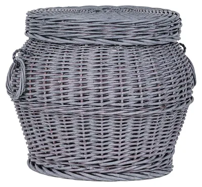 Produktbild von Wäschekorb aus Weide mit Deckel, Grau