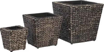 Produktbild von vidaXL Blumenkübel 3 Stk. Wasserhyazinthe Braun