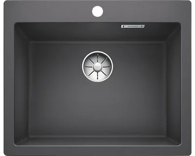 Produktbild von BLANCO PLEON 6, SILGRANIT, felsgrau, ohne Ablauffernbedienung, keine Beckenlage, 600 mm Untermaß, Aufsatzwanne, Rechteckig, Silgranit, Grau, 1 Becken, Rechteckig