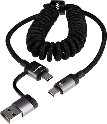 Image de WAYME Câble spiralé USB-C 60W, 50-150 cm