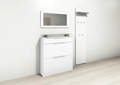 Produktbild von Garderobenset Schuhschrank "Oliva1" weiß-matt