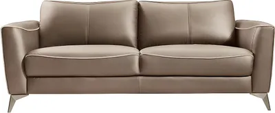 Produktbild von 3-Sitzer-Sofa aus braunem Leder mit beigem Keder BATUCO