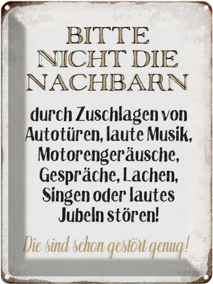 Produktbild von vianmo Blechschild 40x30 cm bitte nicht die Nachbarn stören Spruch Zitat