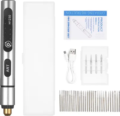 Obrázek produktu pro Mini dobíjecí rotační nářadí, 3rychlostní 5V dobíjecí sada se 4 brusnými bity, USB nabíjení, víceúčelové elektrické nářadí pro broušení, leštění, vrtání, leptání, gravírování, kutilství